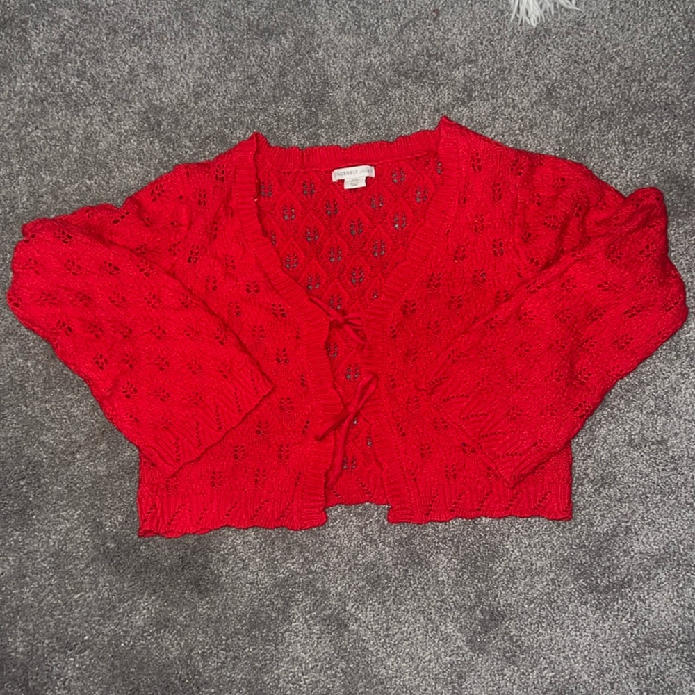 Red crochet tie top never worn
